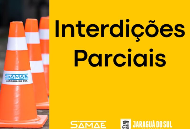 Três ruas terão interdições parciais neste final de semana em Jaraguá 