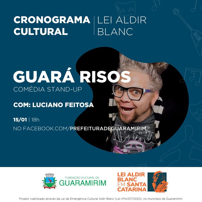 Cronograma Cultural terá comédia stand-up na sexta-feira em Guaramirim  - 