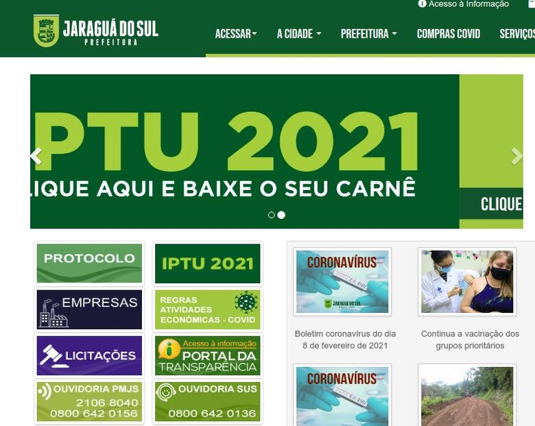 Boletos do IPTU de Jaraguá estão liberados na internet - Crédito: Divulgação