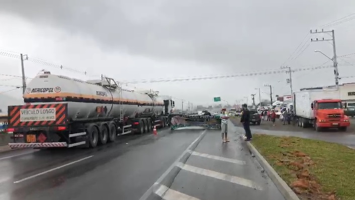 PRF registra 19 pontos de manifestações em rodovias de SC  - Crédito: Ricardo Rabuske 